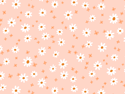 Meadow pattern in peach boho daisies fashion design floral print flower pattern pattern design peach summer print surface pattern designer warm tones