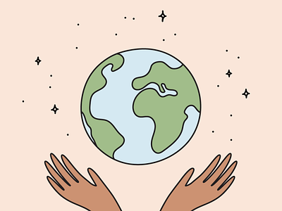 Happy Earth Day! earth earth day eco eco conscious globe hands illustration no planet b planet sustainability zero waste