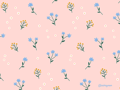 Wildflower pattern botanical print floral icons floral print flowers icon design illustrated pattern minimal print surface pattern design tiny florals