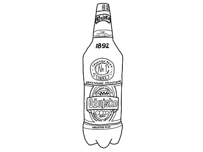 Croatian Beer No.1 beer bottle croatia drawing illustration ozujsko pivo sketch