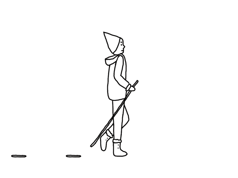 day 9 30 days of animation animation character footprints gif hiker photoshop pole snow walk cycle