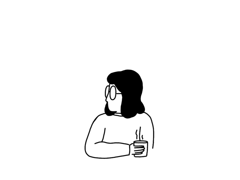 day 19 30 days of animation animation character coffee gif glasses hair head turn photoshop