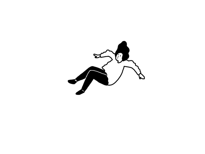 day 27 30 days of animation animation character clouds falling frame by frame gif girl minimal photoshop