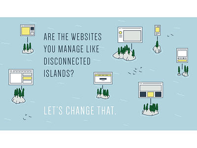 Are your websites like islands? illustration islands ocean pine trees websites yikesite