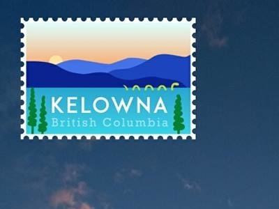 It's live! geofilter illustration illustrator kelowna lake mountains postage stamp snapchat stamp sunset trees
