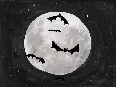 2! animation bats countdown gif halloween moon sky stars