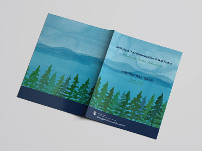 year book style grad brochure aboriginal brochure grad landscape mountains trees ubc watercolour year book