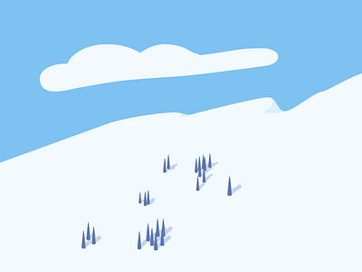 ski hill wip cloud illustration illustrator mountain ski hill snow trees work in progress