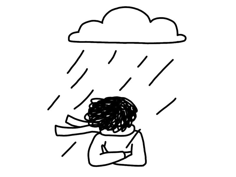 Inktober Day 17 animation character cloud gif illustration inktober line drawing photoshop rain scarf storm wind