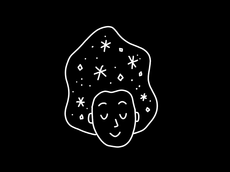 Creative Energy 30 days of characters black and white character creative gif girl hair hand drawn line art line drawing minimal