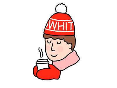 Day 11 30 days 30 days of characters character. big white coffee illustration ski resort starbucks toque