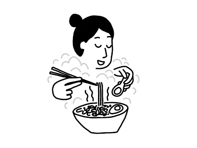 Day 12 30 days 30 days of characters character. ramen drawing eating girl illustration noodles