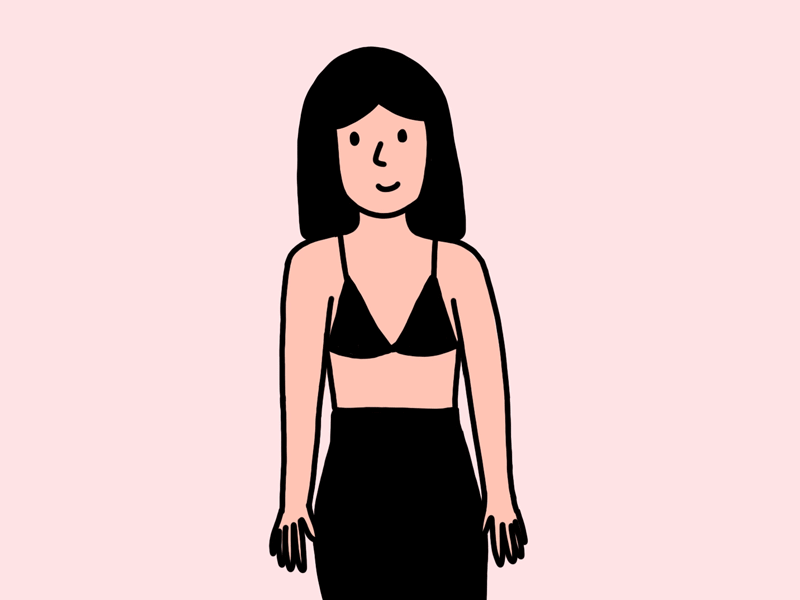 How many turtlenecks is too many turtlenecks? 30 days 30 days of characters animation bra character gif girl hand drawn illustration line drawing turtleneck