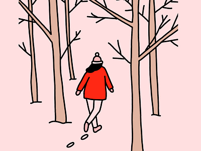 Day 30 30 days of characters character drawing girl hand drawn illustration line drawing pink trees woods