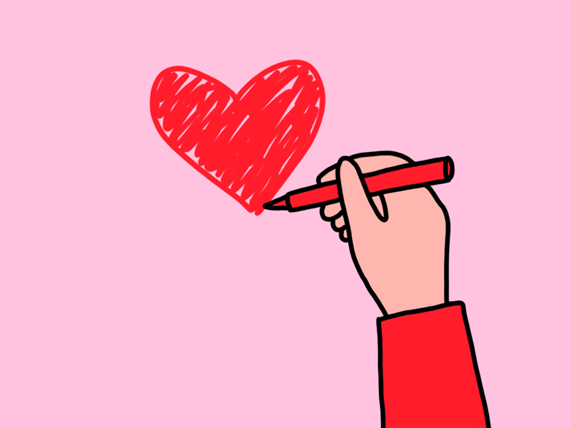 Valentine's sketch 2d animation gif hand drawing heart photoshop sketching valentine valentines day