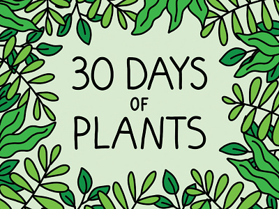 30 Days of Plants 30 day challenge drawing foliage green handdrawn type handlettering illustration photoshop plants