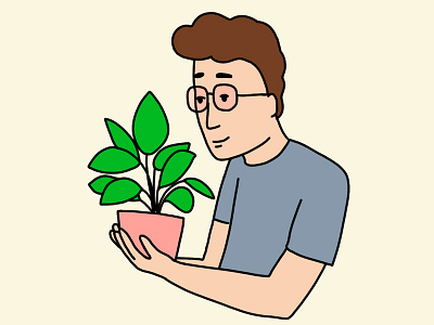 Plant Guy 30 days of plants character green guy houseplants illustration line drawing man photoshop plants