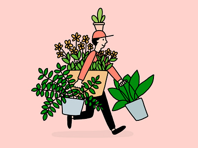 Plant Delivery Guy 30 days of plants character delivery guy guy houseplants illustration man photoshop plants