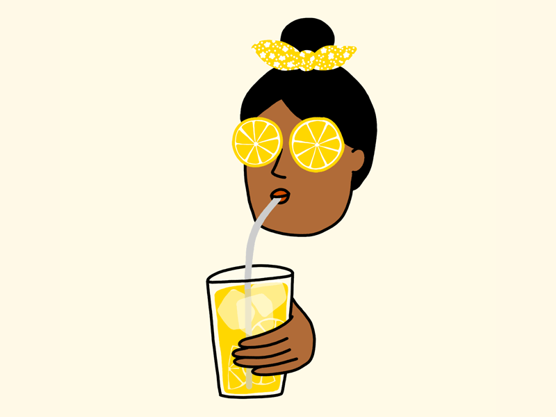 Lemonade animation character fashion food illustration gif girl lemonade motion woman