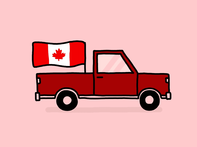 Happy Canada Day animation canada day flag gif line drawing photoshop cs6 surface book 2 truck wobbly line