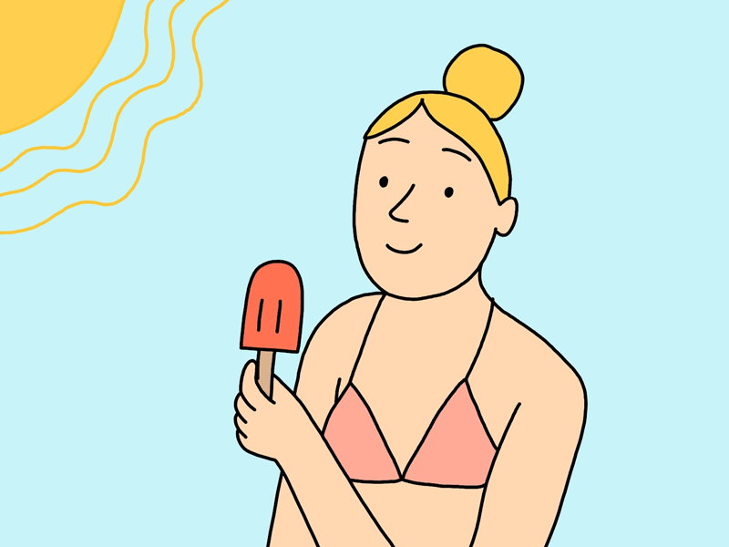 Heat Wave pt 2 2d animation animation character gif girl illustration photoshop popsicle summer surface book 2 woman