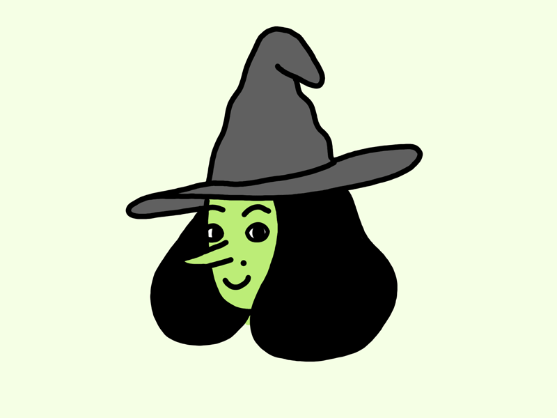 Inktober Day 3 animation character cheeky cute gif girl halloween motion graphic photoshop surface book 2 wink witch witch hat
