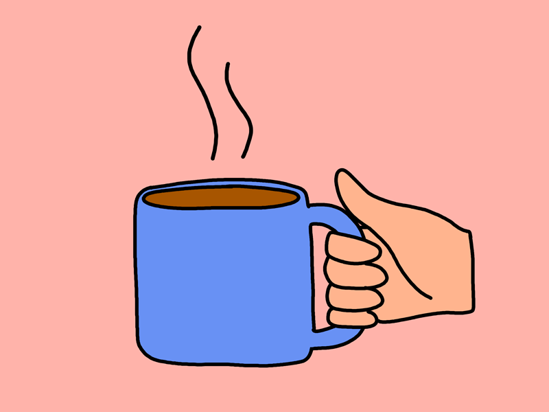 Inktober day 13 2d animation coffee gif hand illustration inktober line drawing mug photoshop animation tea