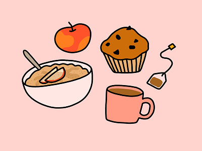 cute food drawing