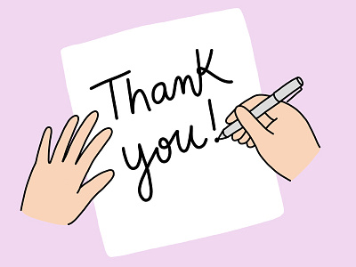 Thank you! drawing hands illustration illustration art letter note pen and paper photoshop surfacebook2 thank you writing