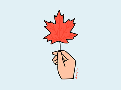 Happy Canada Day! canada day celebration hand hand with plants illustration leaf line drawing maple leaf plants