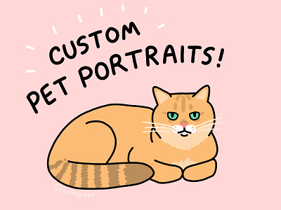 Custom Pet Portraits cat custom portrait digital drawing dog drawing etsy grumpy cat illustration pet design pet portrait photoshop