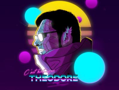 Retrodore anime style design glasses illustration photoshop retrowave synthwave