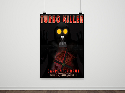 Affiche Turbo Killer affiche album album art branding carpenter brut design illustration illustrator mask mockup music music art photoshop stars typography vector