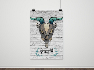 The Billy Goat affiche animal branding design goat graphic design horns illustration mockup photoshop typography