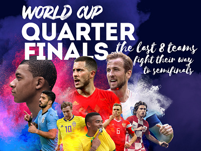 World Cup Quarter Finals cup finals football hazard kane modric players quarters soccer teams world world cup