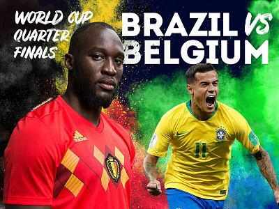 world cup: Brazil vs Belgium belgium brazil coutinho cup footbal lukaku soccer sportbook world world cup