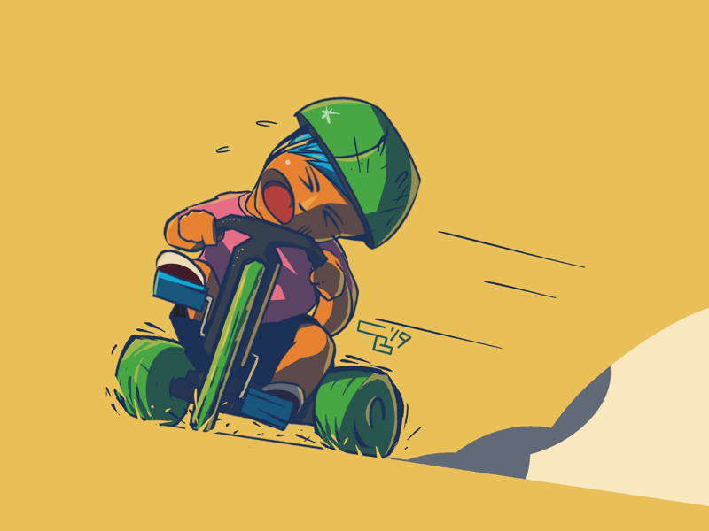 AAAAAAAAAA childhood outside character art character character design comics stunts skid action big wheel bikes comic kids summer drawing illustration