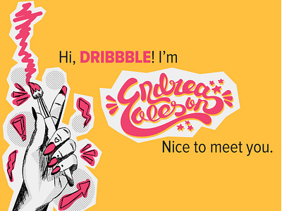 Hi, Dribbble! illustration logo vector