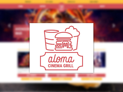 Aloma Cinema Grill branding concept logo responsive design website design