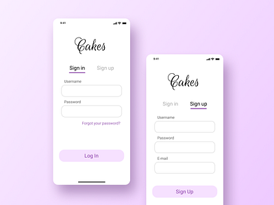 Sign in/Sign Up. app dailyui design icon ios minimal pink register sign in sign up ui vector