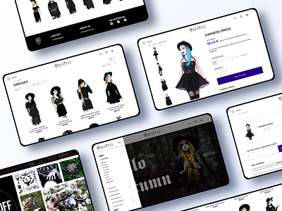 E-Commerce Site "RESTYLE" black daily challange daily ui 012 dailyui dark ui design dribbble goth shop gothic shop ui web web design web site website
