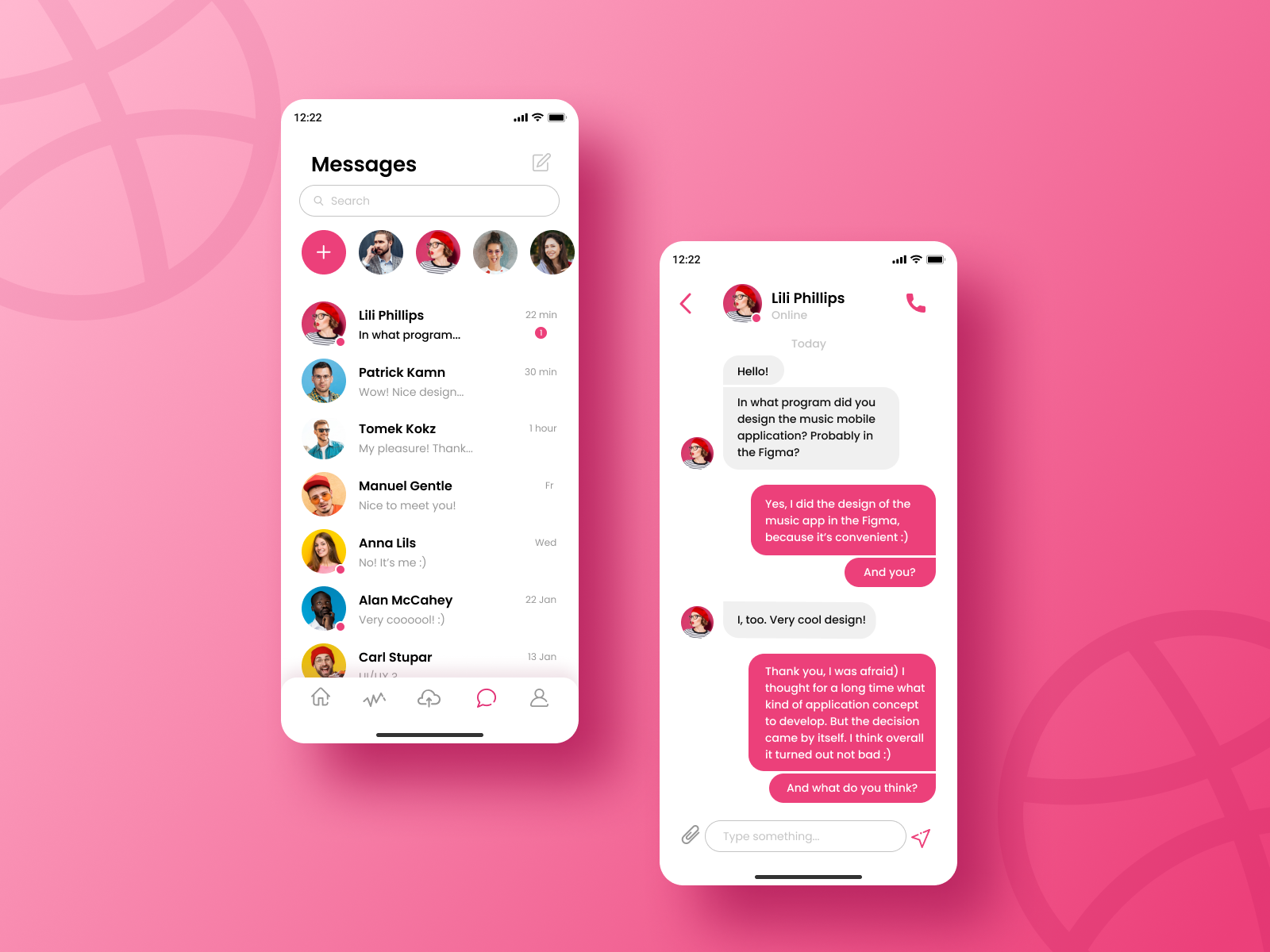 Message ui. App message Design. Директ дизайн. Pink UI. Девайсом Dribbble снимок с телефона.