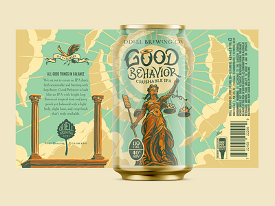 Odell Good Behavior Can Design alcohol beer can block print colorado illustration packaging