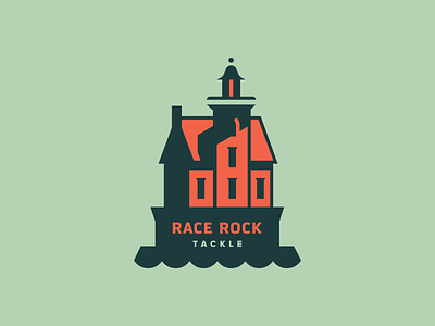 Race Rock Tackle architecture building icon identity illustration lighthouse logo