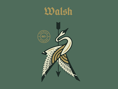 Walsh Clan arrow celtic heraldy illustration irish swan