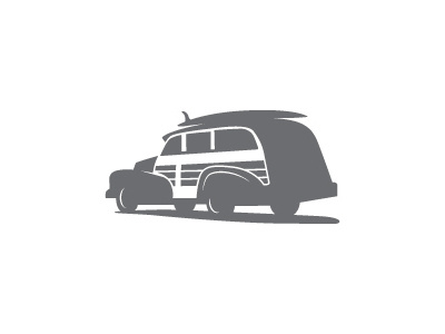 Woody auto california car illustration logo surf