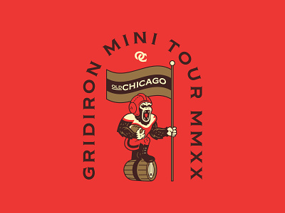 Old Chicago Gridiron Tour Tee 1 design illustration