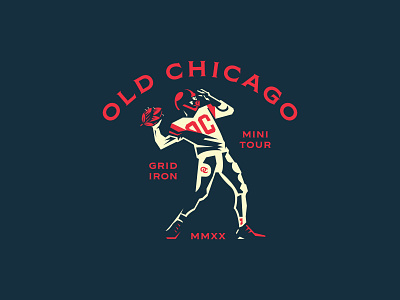 Old Chicago Gridiron Tour Tee 4 beer illustration