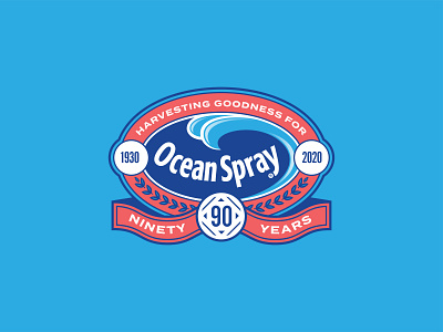 Ocean Spray 90YR Anniversary Logo branding icon logo
