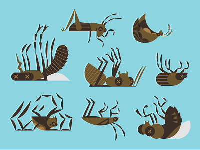 Dead Bugs bugs dead death illustration insects pests
